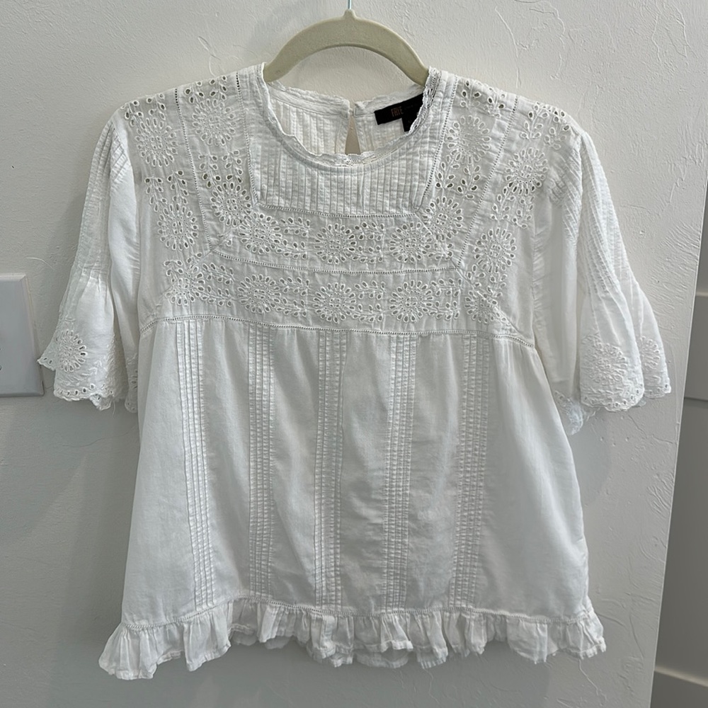 Frye cotton eyelet blouse